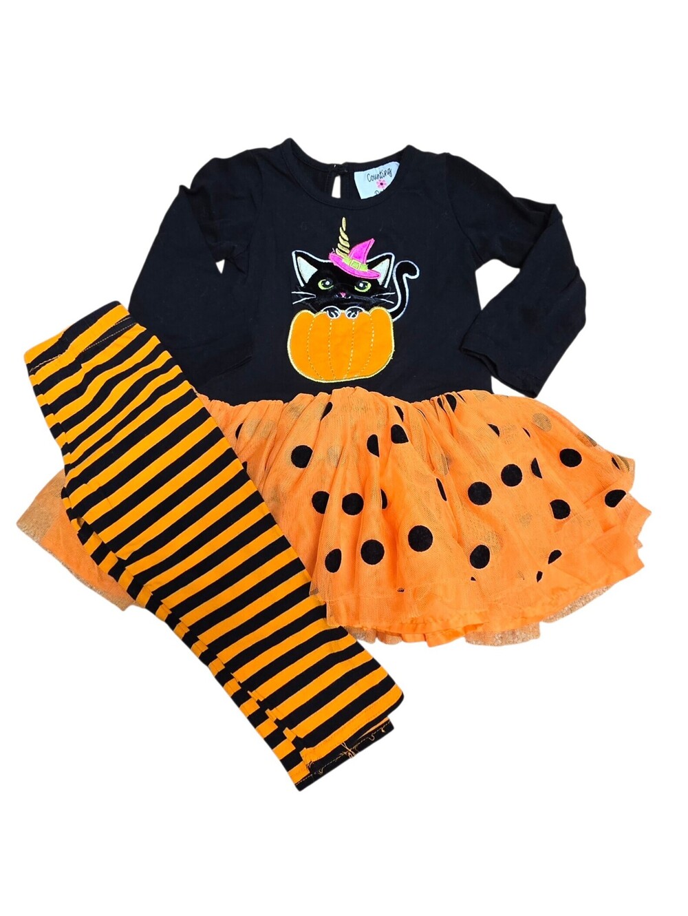 Adorable Counting Daisies Halloween 2-piece outfit, size 18 months